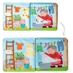 Haba Animal Wash Day - Magic Bath Book - Wipe With Warm Water And The "Muddy" Pages Come Clean