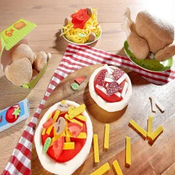 Haba Biofino Mini Pizzas - Two Small Pies With Loads Of Fabric Toppings - Perfect For Pretend Role Play