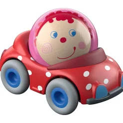 Haba Kullerbu Pauline's Convertible Ball Car - Red Polka Dot Vehicle With Ball