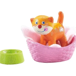 Haba Little Friends Cat Kiki With Basket, Blanket & Bowl