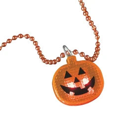 Halloween Bead Necklaces With Light-Up Pumpkin - 12 Pc.