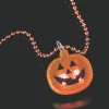 Halloween Bead Necklaces With Light-Up Pumpkin - 12 Pc.
