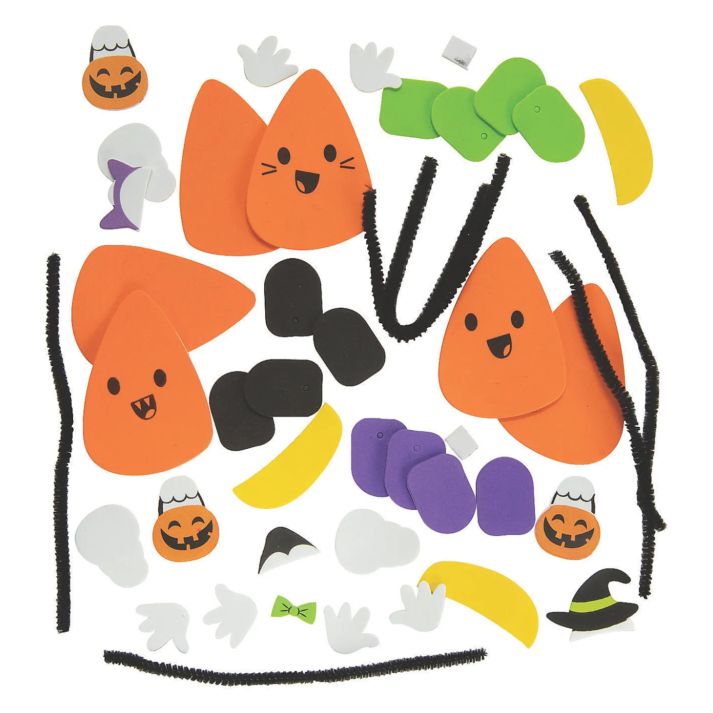 Halloween Candy Corn Characters In Costume Craft Kit - Makes 12