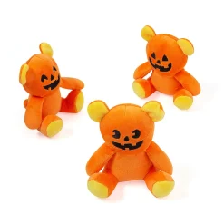 Halloween Jack-O'-Lantern Face Stuffed Bears - 12 Pc.