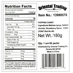 Halloween Popping Hard Candy With Stickers - 36 Pc.