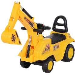 Homcom No Power 3 In 1 Ride On Excavator Digger Construction Truck