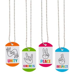 Humankind & Diversity Dog Tag Necklaces - 12 Pc.