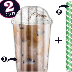 Iced Coffee Water Float & Noodle 2-In-1 Pool Blow Up Inflatable Raft Mighty Mojo