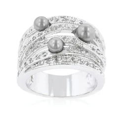 J Goodin Gray Pearl Cocktail Ring Size 11