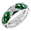 J Goodin Marbled Forest Green Enamel Ring Size 9