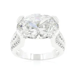 J Goodin Oval Triplet Cubic Zirconia Ring Size 6