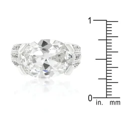 J Goodin Oval Triplet Cubic Zirconia Ring Size 6