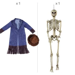 Life-Size Posable Skeleton With Scarecrow Outfit Kit - 3 Pc.