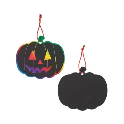 Magic Color Scratch Pumpkin Ornaments - 24 Pc.