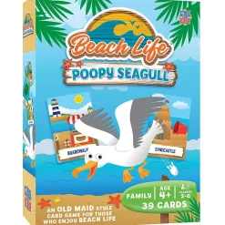 Masterpieces Licensed Kids Games - Beach Life - Seagull Poop Card Game For Kids & Family