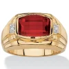 Men's 2.77 Tcw Red Ruby Gold-Plated Ring