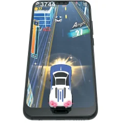 Mobile Arcade Virtual Racer: Purple/White
