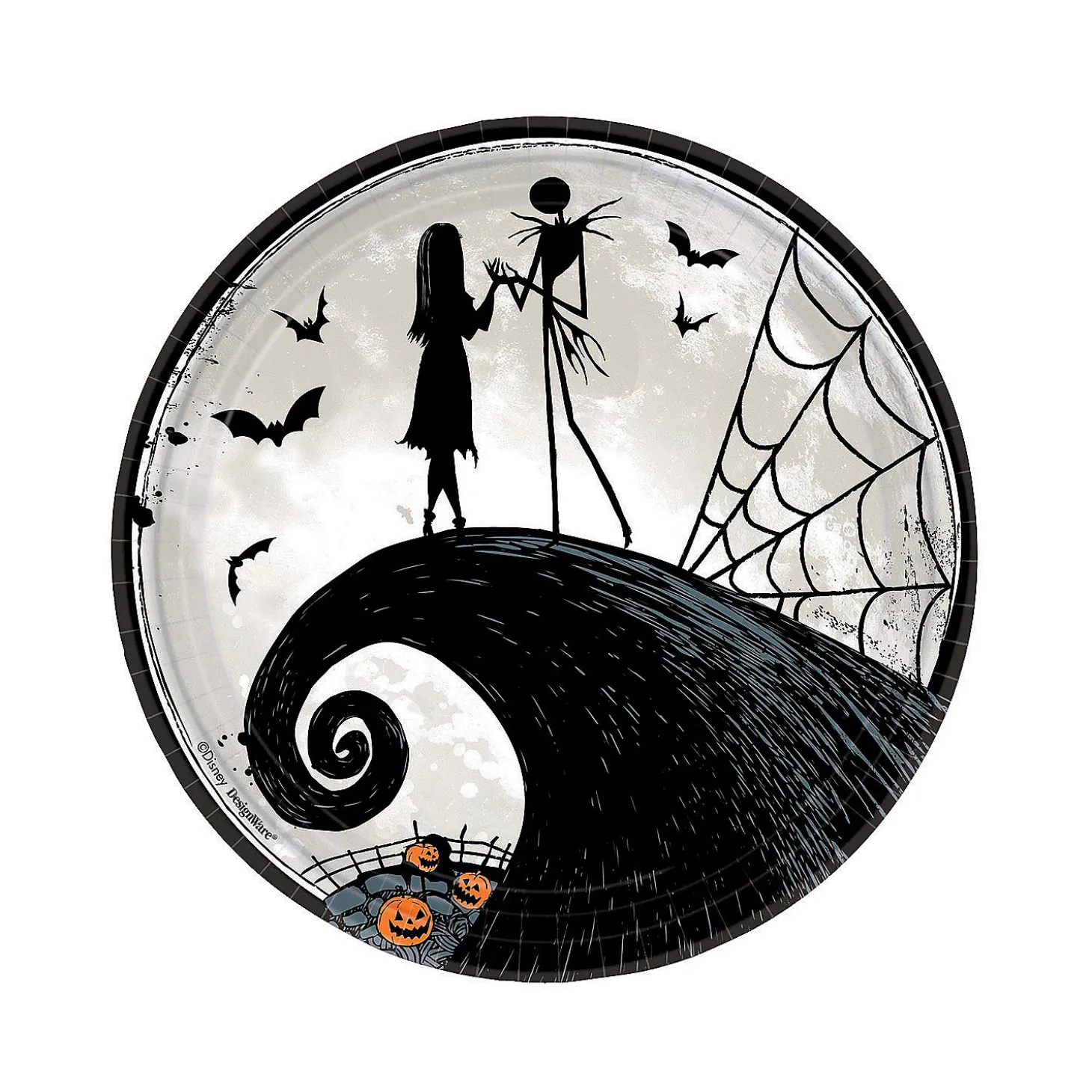 Nightmare Before Christmas Jack & Sally Paper Dinner Plates - 8 Ct.