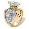Palmbeach Jewelry Yellow Gold-Plated Marquise Cut Cubic Zirconia And Round Crystals Engagement Ring Sizes 7-12