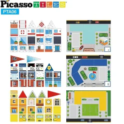 Picassotiles - 80Pc School, Hospital, And Police Station Theme Set Pta06
