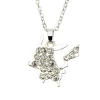 Pokemon Pikachu W/ Gems Silver Pendant Necklace