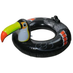 Pool Central 52" Inflatable Black And Yellow Giant Toucan Pool Ring Float
