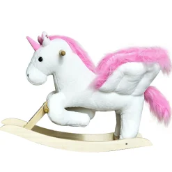 Qaba Kids Rocking Horse Plush Unicorn W/Lullby Song 18-36Mo