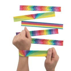 Rainbow Slap Bracelets - 12 Pc.