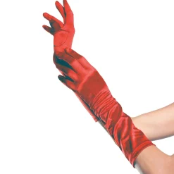 Red Elbow Length Gloves