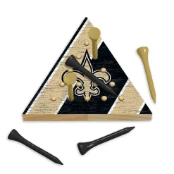 Rico Industries Nfl Football New Orleans Saints 4.5" X 4" Wooden Travel Sized Pyramid Game - Toy Peg Games - Triangle - Family Fun