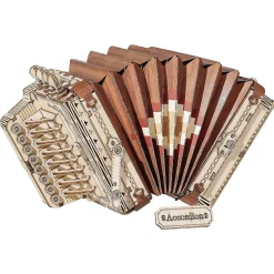 Robotime 3D Diy Wooden Musical Instrument - Puzzle Game Assembly Model - Accordion Toy Gift For Children