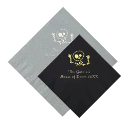 Skeleton Personalized Napkins - 50 Pc. Beverage And Luncheon