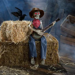 Skeleton Playing Banjo Animated Halloween Decoration