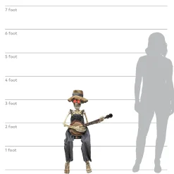 Skeleton Playing Banjo Animated Halloween Decoration