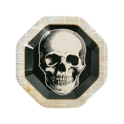 Skull Vintage Halloween Paper Dinner Plates - 8 Ct.
