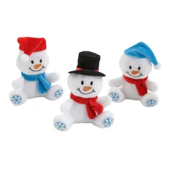 Snowflake Stuffed Snowmen With Hats And Scarves- 12 Pc.