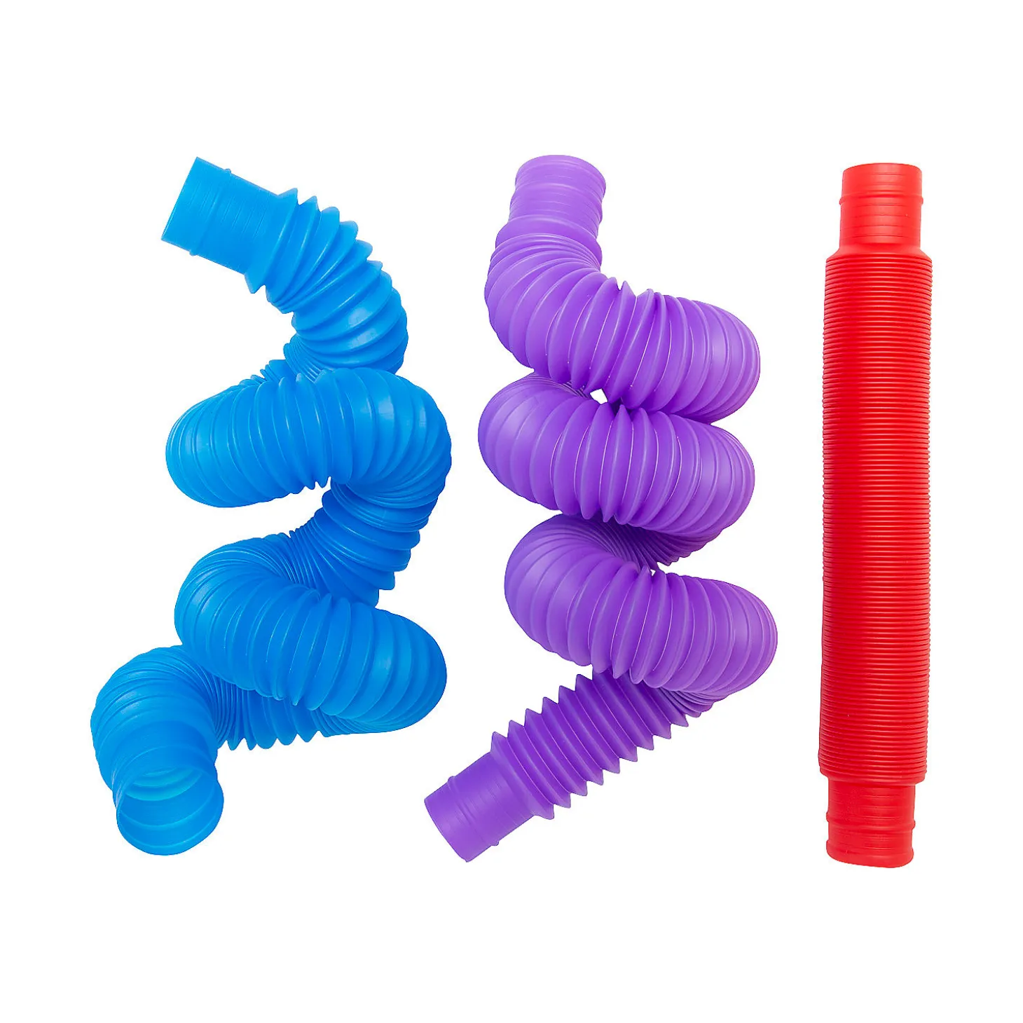 Solid Color Expanding Tube Fidget Toys - 12 Pc.