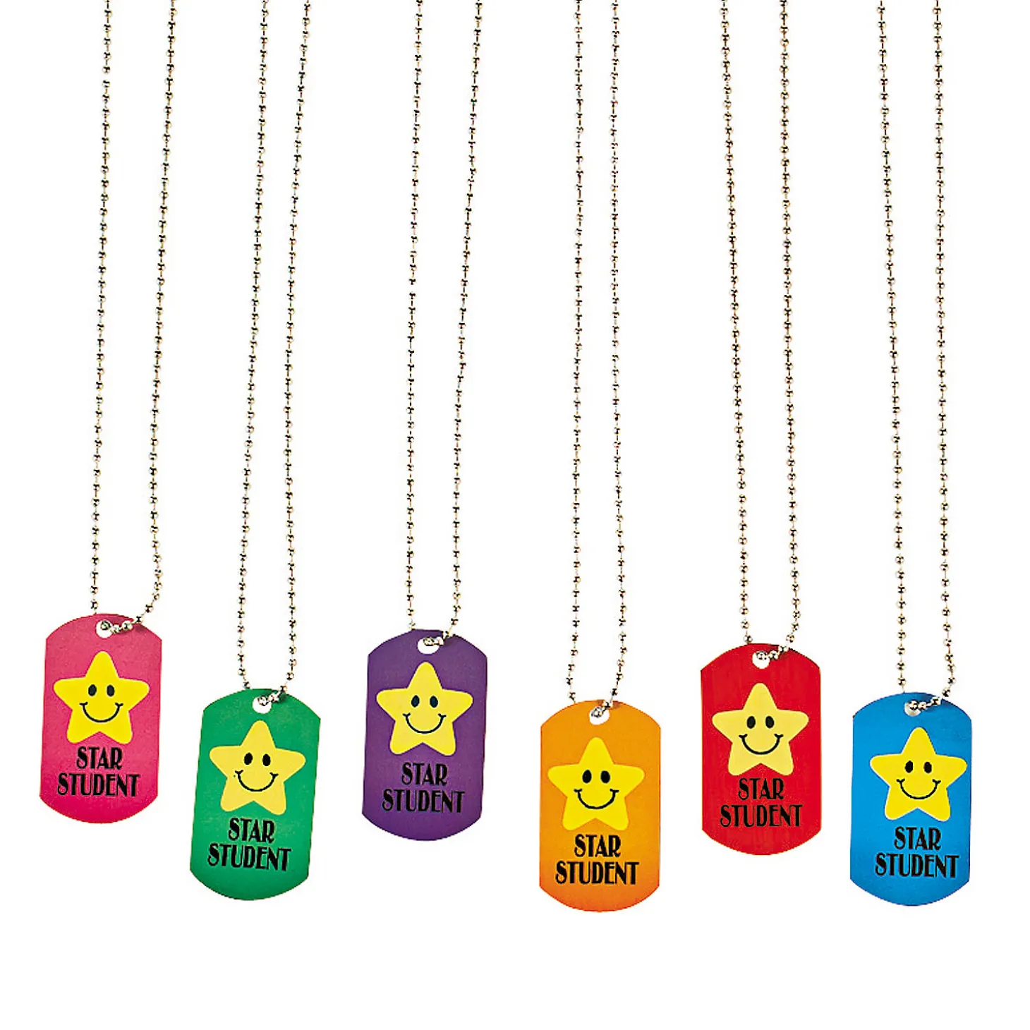 Star Student Dog Tag Necklaces - 12 Pc.