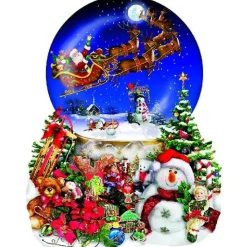 Sunsout Santa's Snowy Ride 1000 Pc Special Shape Jigsaw Puzzle