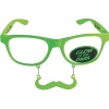Sun-Stache Glow-In-The-Dark Green Mustache Glasses - 1 Pc.