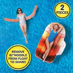 Take 2 Floats Root Beer Water Float & Noodle Pool Blow Up Inflatable Raft Mighty Mojo