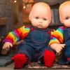 The Queen's Treasures 15 Inch Baby Doll Clothes, Rainbow Bitty Tee Shirt, Denim Overalls And Red Shoes