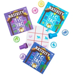 Tic Tac Toe Game With Nativity Stampers - 6 Sets