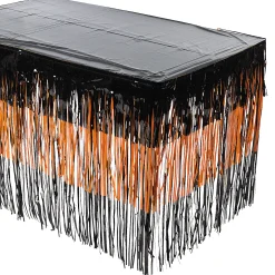 Tiered Halloween Fringe Plastic Table Skirt