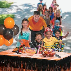 Tiered Halloween Fringe Plastic Table Skirt
