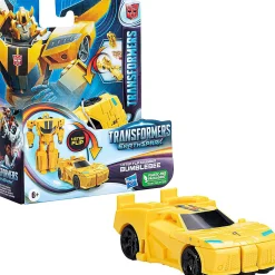 Transformers Toys Earthspark 1-Step Flip Changer Bumblebee 4-Inch Action Figure, Robot Toys