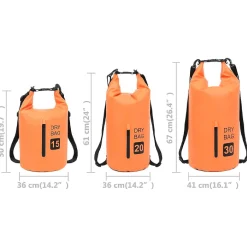 Vidaxl Dry Bag With Zipper Orange 7.9 Gal Pvc