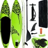 Vidaxl Inflatable Stand Up Paddleboard Set 144.1"X29.9"X5.9" Green