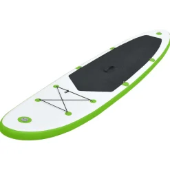 Vidaxl Inflatable Stand Up Paddleboard Set Green And White Paddleboard