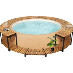 Vidaxl Spa Surround 107.5"X20.9" Solid Acacia Wood